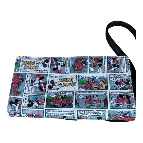 Disney Parks Mickey Mouse Comic Strip Wallet with Wristlet and Crossbody Strap - Picture 11 of 12